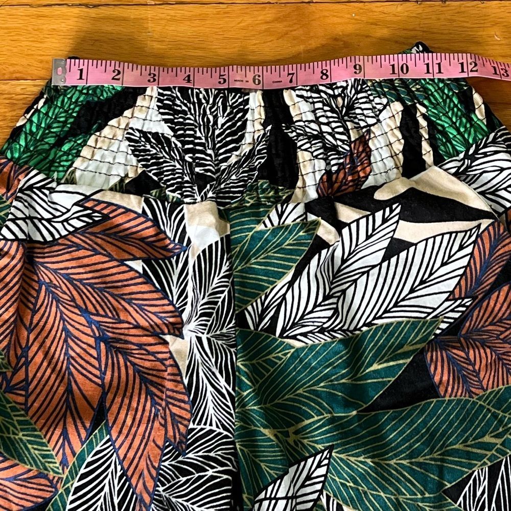 Tahari Jungle Flow Linen Blend Wide Leg Pants, Wide Stretch Waist. Small. New! - Picture 12 of 16